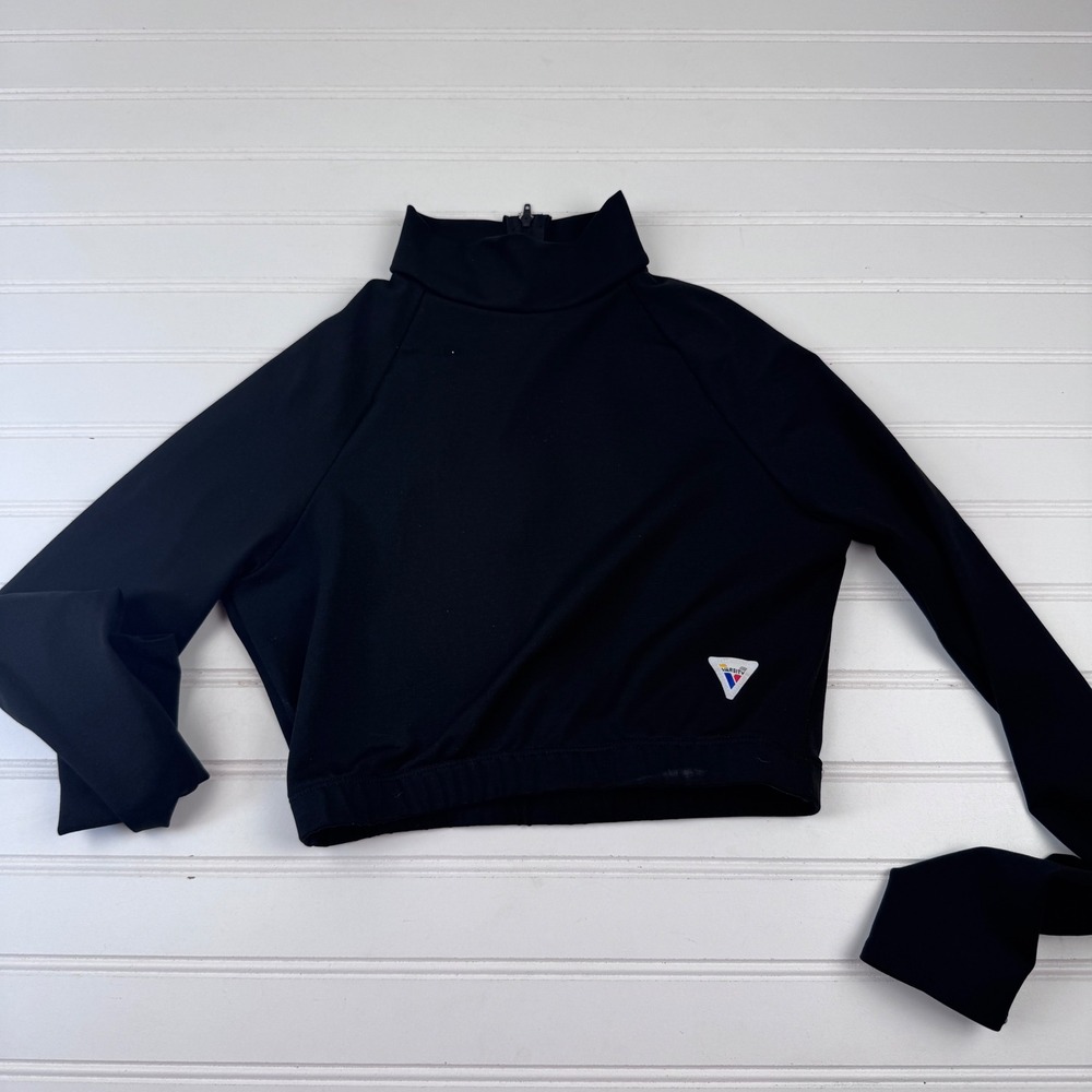 Varisty Black Medium Cheer Dance Turtleneck Crop Top